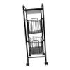 Black Carbon Steel Three Layer Drawer Storage Rack with Wheels view 1