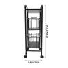 Black Carbon Steel Three Layer Drawer Storage Rack with Wheels view 2