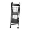 Black Carbon Steel Three Layer Drawer Storage Rack with Wheels view 3