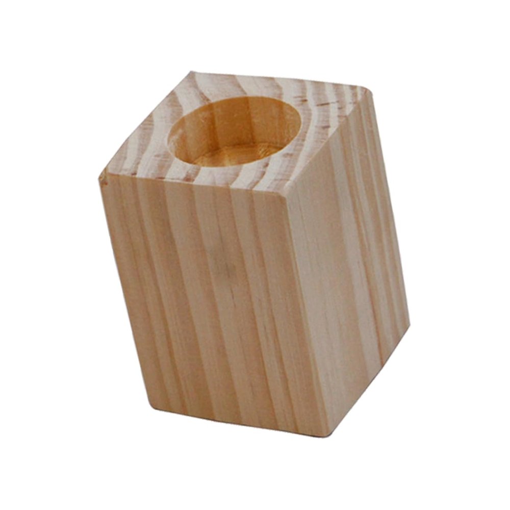 ULDIGI Wooden Desktop Ornament Home Decor Candle Stand for Table Hurricane Candle Holder