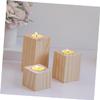 ULDIGI Wooden Desktop Ornament Home Decor Candle Stand for Table Hurricane Candle Holder view 2