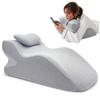 Generic Adult Ergonomic Memory Foam Bed Triangle Wedge Pillow Headboard for Sitting up Back Neck Pain Relief with Face Down Massage Prone Pillow Function for Reading, with Washable Cover (Grey) view 1