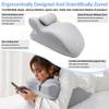 Generic Adult Ergonomic Memory Foam Bed Triangle Wedge Pillow Headboard for Sitting up Back Neck Pain Relief with Face Down Massage Prone Pillow Function for Reading, with Washable Cover (Grey) view 2