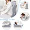 Generic Adult Ergonomic Memory Foam Bed Triangle Wedge Pillow Headboard for Sitting up Back Neck Pain Relief with Face Down Massage Prone Pillow Function for Reading, with Washable Cover (Grey) view 4