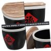 BIUDECO 1set Water Tank Shape Seasoning Jar with Lid Black Condiment Storage Pot for Spices Salt and Snacks Decorative Kitchen Supply with Traditional Fu Pattern view 4
