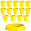 20 Gallon Round Trash Can Round Recycling Bin Round Ingredient Can Commercial Trash Can Bin Storage Kitchen Garbage Can Storage Containers Kitchen Trash Can Garbage Bin Office Trash Can (15, Yellow) view 1