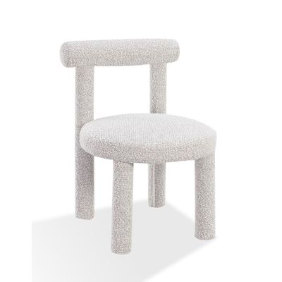 Addison Modern Dining Chair in Cotton Ball Boucle
