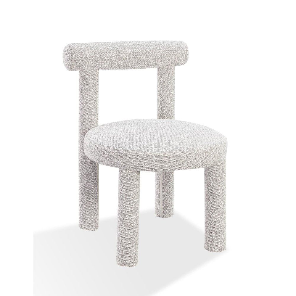 Addison Modern Dining Chair in Cotton Ball Boucle