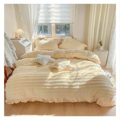 ADovz Super Soft Warm Shaggy Velvet Fleece Princess Bedding Set Tassel Single Double Duvet Cover Set Quilt Cover Bed Linen Pillowcases,Bed Sheets