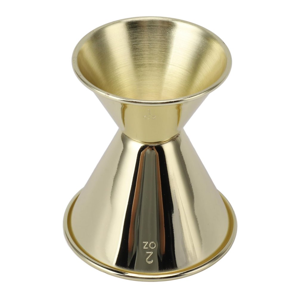aqxreight Stainless Steel Double Measuring Cup for Cocktails - High Efficiency and Multipurpose (Gold Plated)
