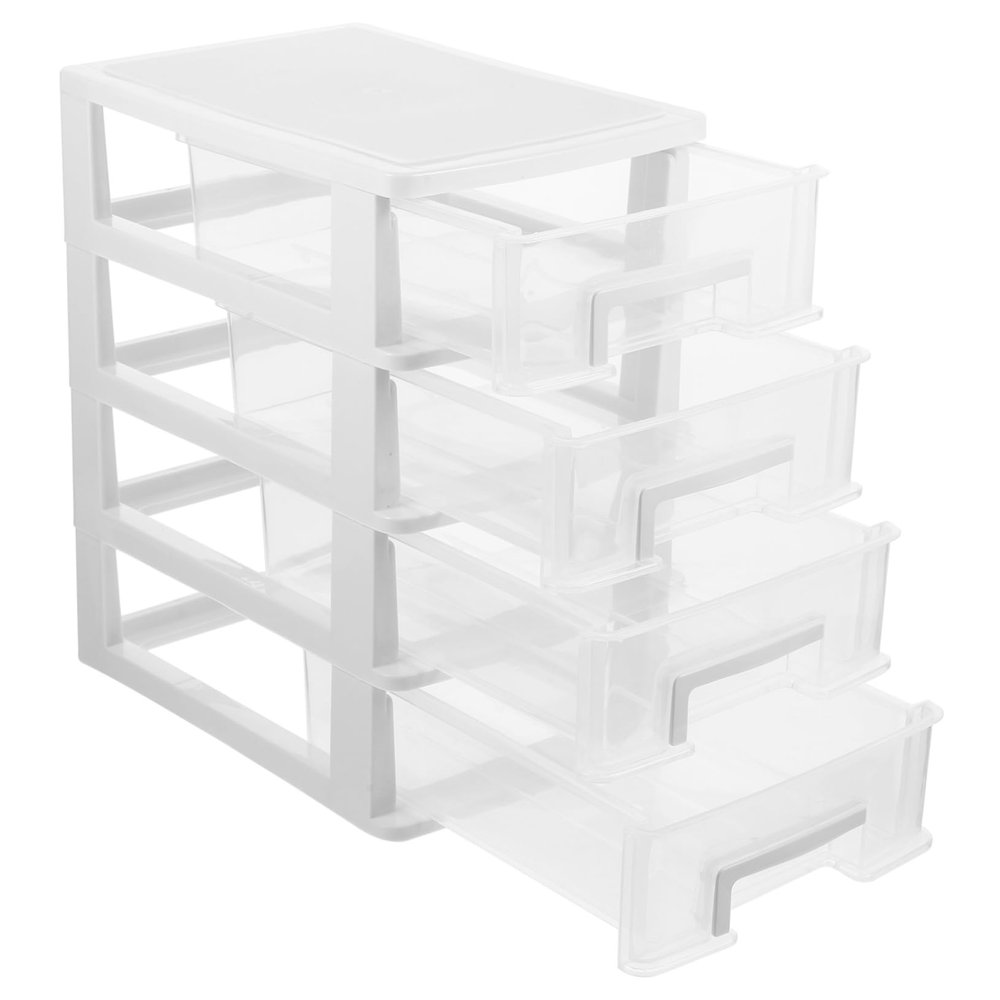 Holibanna Transparent Desktop Storage Organizer Drawer Stackable Sundries Box for Home Office Multifunctional Indoor Organizer for Pens Cosmetics More