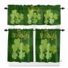3 Pcs St. Patrick's Day Valance and Tier Curtain Sets, March Lucky Green Shamrock Windows Valances, Rod Pocket Semi Sheer Valance and Curtains for Kitchen/Living Room/Bathroom/Bedroom view 2