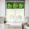 3 Pcs St. Patrick's Day Valance and Tier Curtain Sets, March Lucky Green Shamrock Windows Valances, Rod Pocket Semi Sheer Valance and Curtains for Kitchen/Living Room/Bathroom/Bedroom view 4