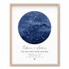 BlissfulMelodyDesign Custom Blue Watercolor Star Map Print, Personalized Night Sky Map, Anniversary Wedding Valentines Day Birthday Newborn Gift for Her and Him view 1