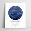 BlissfulMelodyDesign Custom Blue Watercolor Star Map Print, Personalized Night Sky Map, Anniversary Wedding Valentines Day Birthday Newborn Gift for Her and Him view 2