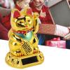 Jauarta Chinese Lucky Cat Waving Arm Decoration, Waving Arm Solar Fortune Cat Statue, Light Induction Fengshui Luck Wealth Statue Figurine, for Home Car Business Openings Ornaments (Gold) view 2