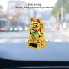 Jauarta Chinese Lucky Cat Waving Arm Decoration, Waving Arm Solar Fortune Cat Statue, Light Induction Fengshui Luck Wealth Statue Figurine, for Home Car Business Openings Ornaments (Gold) view 3