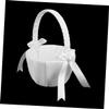 Amosfun 3pcs Satin Flower Girl Basket Faux Bowknot Decoration for Wedding Ceremony Wedding Basket for Flower Girls and Special Occasions view 4