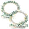 Qyeahkj 50 PCS Sage Green Oval Paper Plates Large 11 Disposable Eucalyptus Party Decorations Sage Green Supplies Favor for Holiday Bridal Shower Party Tableware Set view 1