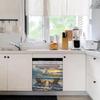 Beach Style Magnetic Dishwasher Cover Seagull Sailboat Refrigerator Magnets Decorative Decal Sunset Sticker for Washers Fridge Panel Farmhouse Kitchen Decor 23"" x 17"", Rimyy45-3 view 2