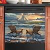 Beach Style Magnetic Dishwasher Cover Seagull Sailboat Refrigerator Magnets Decorative Decal Sunset Sticker for Washers Fridge Panel Farmhouse Kitchen Decor 23"" x 17"", Rimyy45-3 view 4