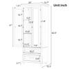 Merax Tall Storage Cabinet with Doors and 2 Drawers, Kitchen Pantry Cupboard, Open Bookcase, Freestanding Organizer Display for Bathroom or Office, Grey view 2