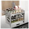 XLTFUC Pull Down Kitchen Shelf Lifting Basket,Pull Out Kitchen Shelf,2 Levels of Storage Space,Suitable for Kitchen Bar and Cafe Cabinets,Load Capacity 25kg (Size : 51x28x56cm) view 1