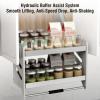 XLTFUC Pull Down Kitchen Shelf Lifting Basket,Pull Out Kitchen Shelf,2 Levels of Storage Space,Suitable for Kitchen Bar and Cafe Cabinets,Load Capacity 25kg (Size : 51x28x56cm) view 4