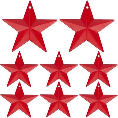 GORGECRAFT 30PCS 2.4" Red Metal Star Decor Barn Star with Hole Iron Vintage Wall Arts Hanging Wall Decors for Crafts House Christmas Independence Day Indoor Outdoor DIY Handmade Accent