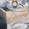 MOOWI Coffee End Table Round Side Table, Glass End Table with Metal Frame, Small Coffee Table with Modern Style for Small Spaces,Living Room, Balcony, Bedroom Side Table (Color : Gold) view 3