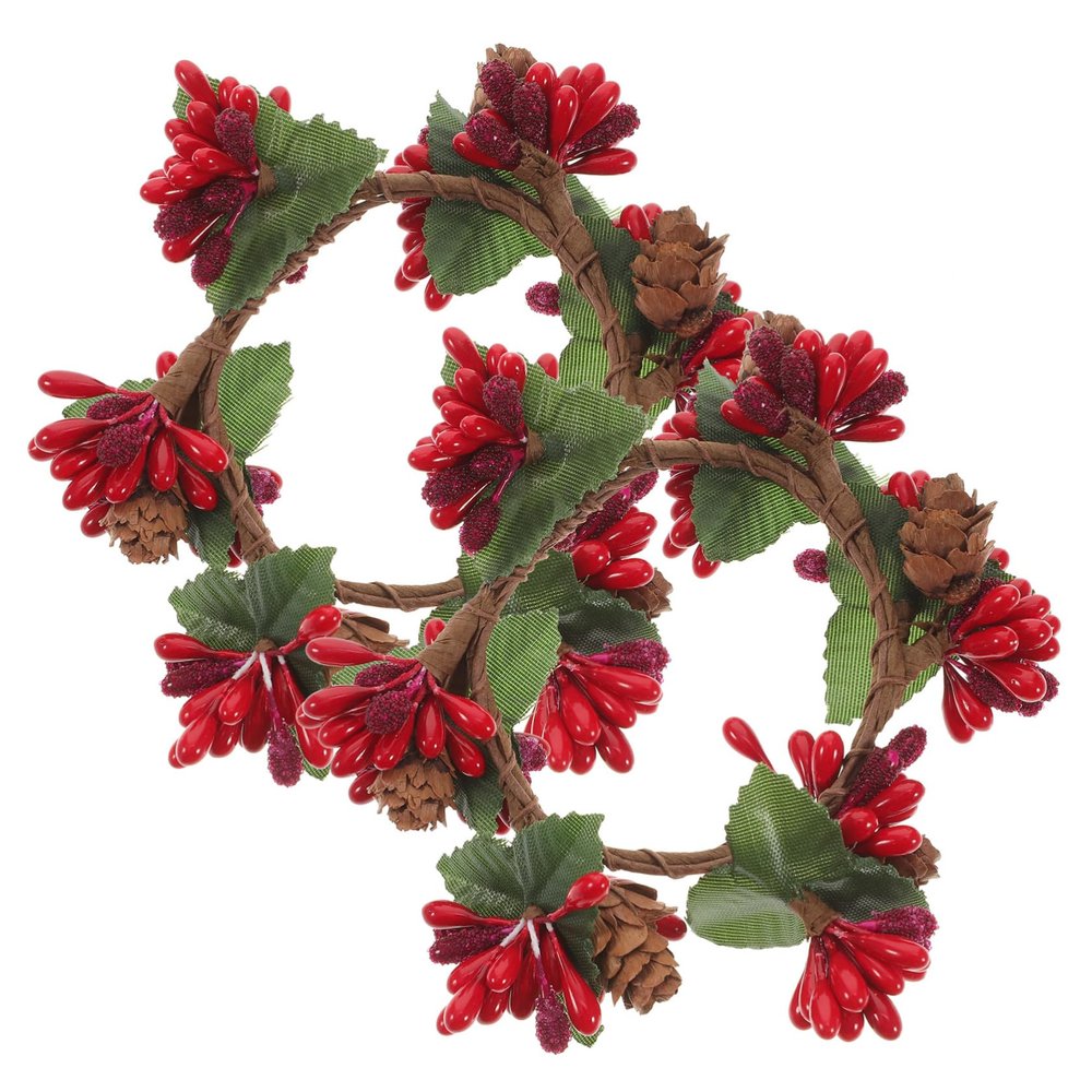 2pcs Christmas Simulation Wreath Xmas Decor Wreath for Trees