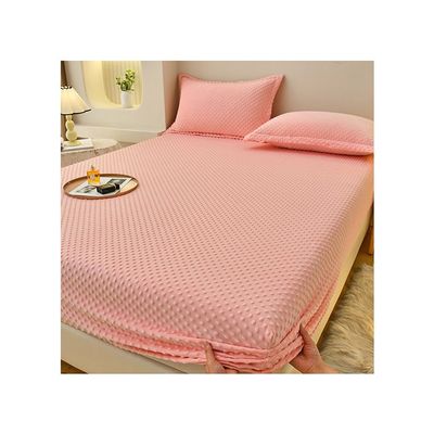 Bedding King Size Velvet Fitted Sheet Lightweight, Snug-Fit Bottom Sheets Only Deep Pocket Soft Breathable Elastic Mattress Pad Easily Fits 28cm Mattress ( Color : #02 , Size : Cal King-200*220cm )