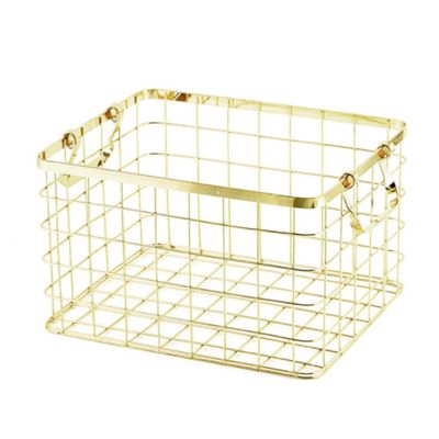 Luxshiny Metal Laundry Hamper with Handles Dirty Clothes Basket Clothes Washing Bin for Bedroom Bathroom Dorm Closet Golden
