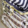 Luxshiny Metal Laundry Hamper with Handles Dirty Clothes Basket Clothes Washing Bin for Bedroom Bathroom Dorm Closet Golden view 2