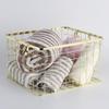 Luxshiny Metal Laundry Hamper with Handles Dirty Clothes Basket Clothes Washing Bin for Bedroom Bathroom Dorm Closet Golden view 3
