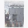 GZHERVICES Silver Shimmer Wall Backdrop, Mirror Circle Dots Wind Blowing Sequins Backdrop Curtain, for Events Home Decor Wedding Birthday Decoration view 1