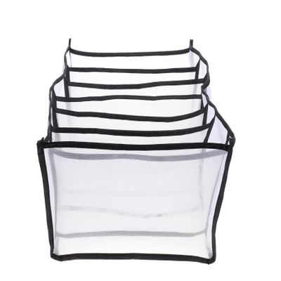 Holibanna Large Storage Bins for Clothes 2pcs Folding Organizer Nylon 7 Compartments Black