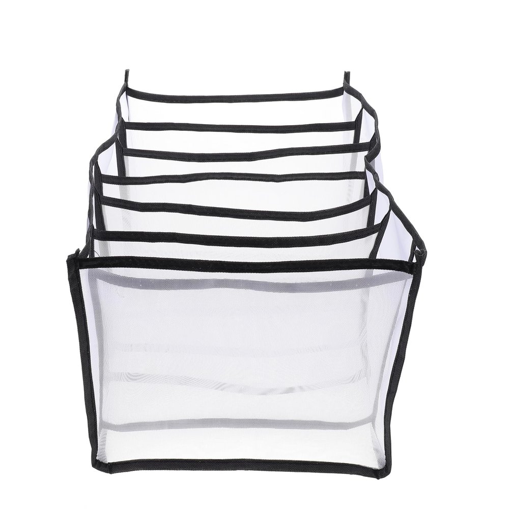 Holibanna Large Storage Bins for Clothes 2pcs Folding Organizer Nylon 7 Compartments Black