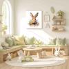 AErosx Rabbit watercolor painting print -framed watercolor painting,canvas wall art nursery,family canvas wall art,16x16 inch-Ready to hang, white-10 view 3