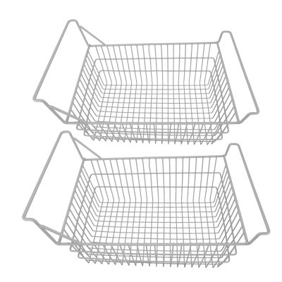 Freezer Organizer Bins, Metal Wire Basket Freezer Basket with High Low Handles, Refrigerator Basket Storage Rack Wire Storage Baskets Pantry Storage Basket for Kitchen Pantry