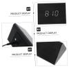Amosfun Led Alarm Clock Sound Control Temperature and Humidity Display Stylish Wooden Design for Bedroom and Home Use USB Powered Digital Clock view 2