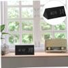 Amosfun Led Alarm Clock Sound Control Temperature and Humidity Display Stylish Wooden Design for Bedroom and Home Use USB Powered Digital Clock view 3