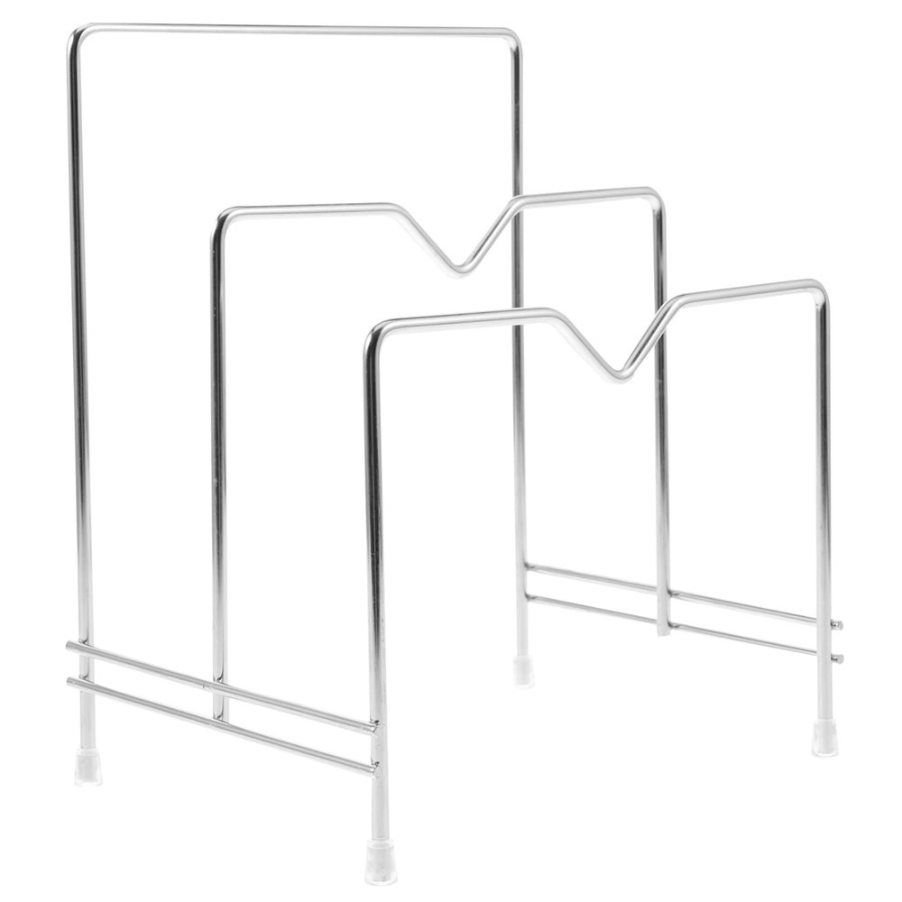 PRETYZOOM 2pcs Cutting Board Organizer Pot Lid Stand Kitchen Storage Rack Corner Fine Polishing