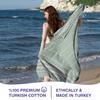 PADISHAHHOME Turkish Beach Towels, Bulk Case of 36 | Oversized, Quick Dry, Sand Free | 100% Cotton, Large 38x71 Towels for Beach, Pool, Travel | Ultra-Soft, Compact, Absorbent | Light Green view 2