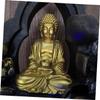 VINTORKY 110v Buddha Tabletop Water Fountain Resin Decor with Soothing Water Flow Led Lights and Unique Zen Design for Relaxation and Garden Aesthetics view 3