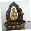 VINTORKY 110v Buddha Tabletop Water Fountain Resin Decor with Soothing Water Flow Led Lights and Unique Zen Design for Relaxation and Garden Aesthetics view 4
