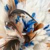 Jujuhat Brown Blue White [4 Sizes] African Feather Wall Decor, Authentic Handcrafted Bamileke Cameroon (14inch-35cm) view 2