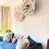 Jujuhat Brown Blue White [4 Sizes] African Feather Wall Decor, Authentic Handcrafted Bamileke Cameroon (14inch-35cm) view 3
