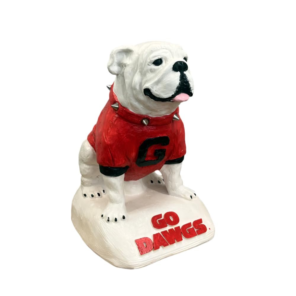College Bronze Georgia Bulldogs UGA Mascot Table Top Stone Figurine