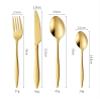 SEELLODGE Silverware Flatware Cutlery Set, 24-piece Stainless Steel Cutlery Set With Pointed Handles, Steak Knife, Fork, Dessert Spoon Set For 6 Persons (Color : Rose gold) view 2
